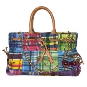 Dooney & Bourke Madras Plaid Picnic Ants Satchel